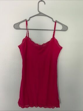 Women's Lace-Trim Camisole Tank Top - Pink